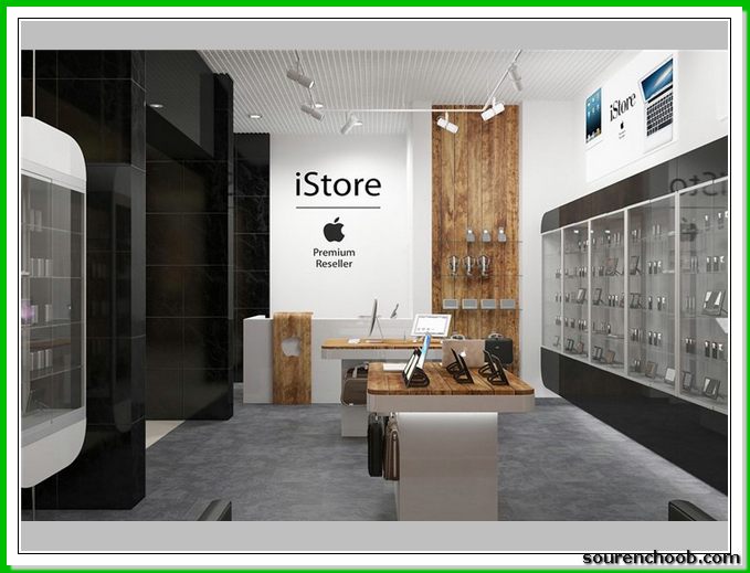 شرکت سورن چوب: طراحی و اجرای دکوراسیون مغازه موبایل